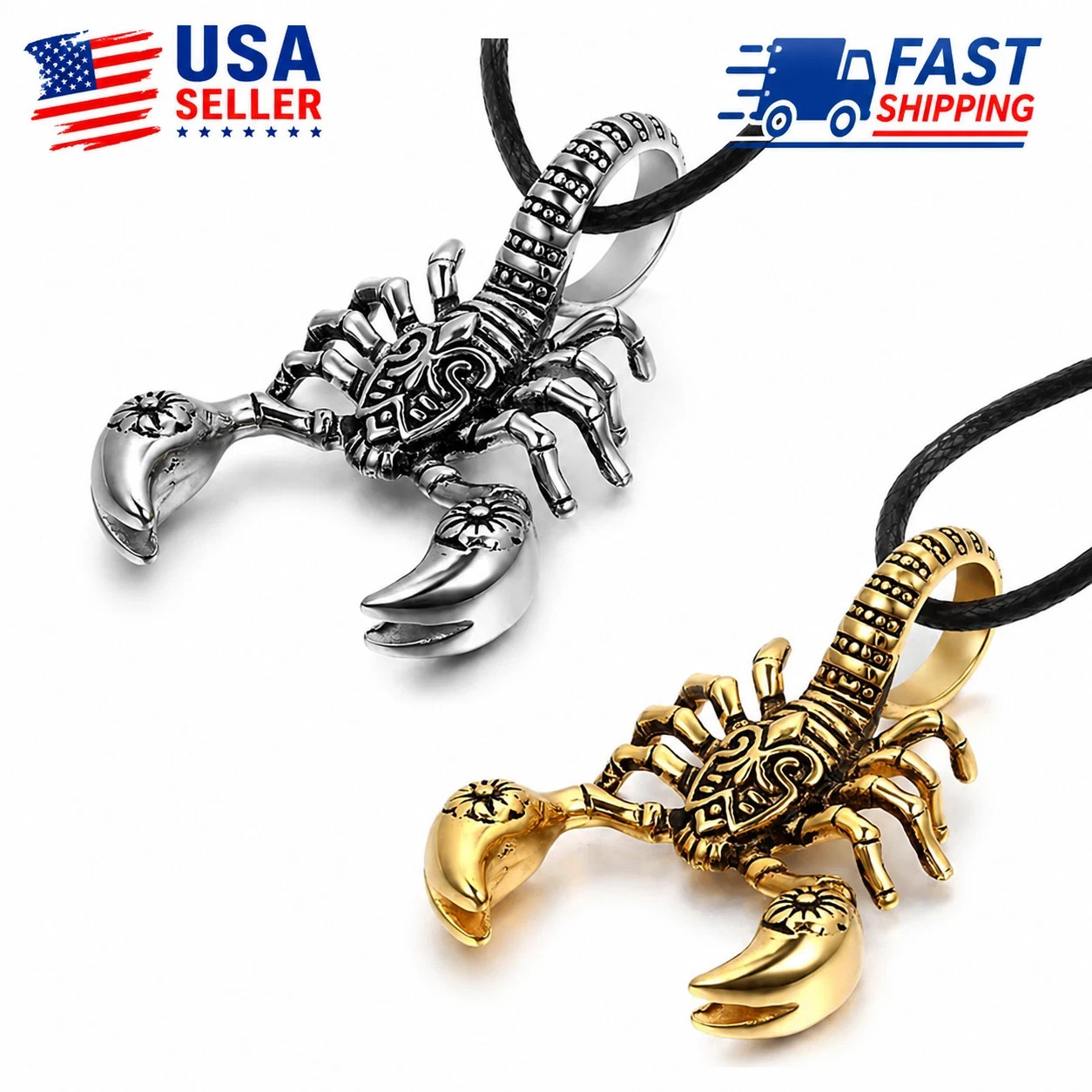 Women Men Scorpion Pendant Necklace Stainless Steel Gothic Punk Biker Chain
