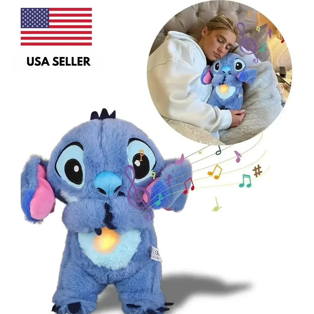 30CM Breathing Musical Plush Doll Sleep Aid Soft Stuffed Toy