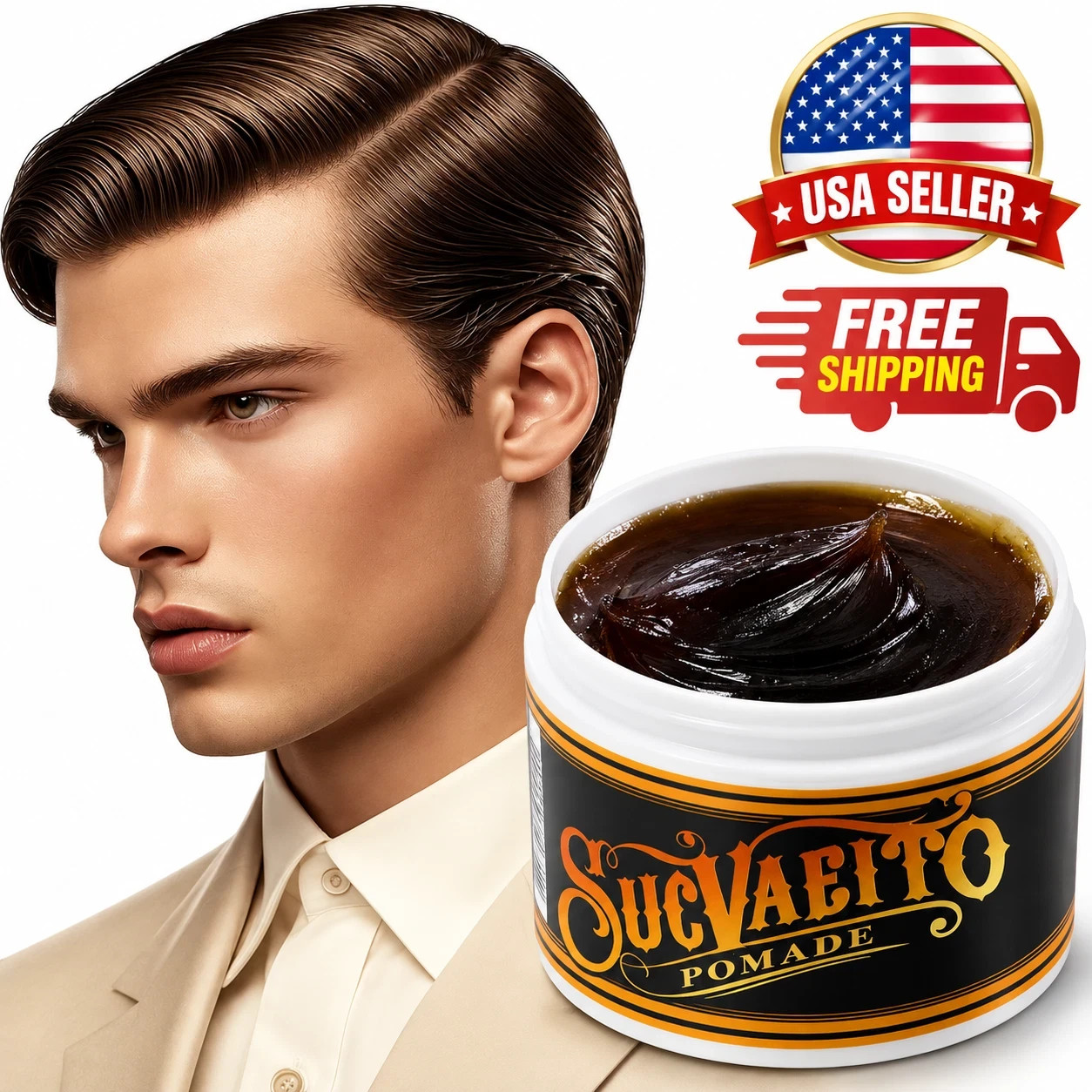 Strong Hold Hair Pomade Wax Water Based Styling Gel for Men Barber Hair